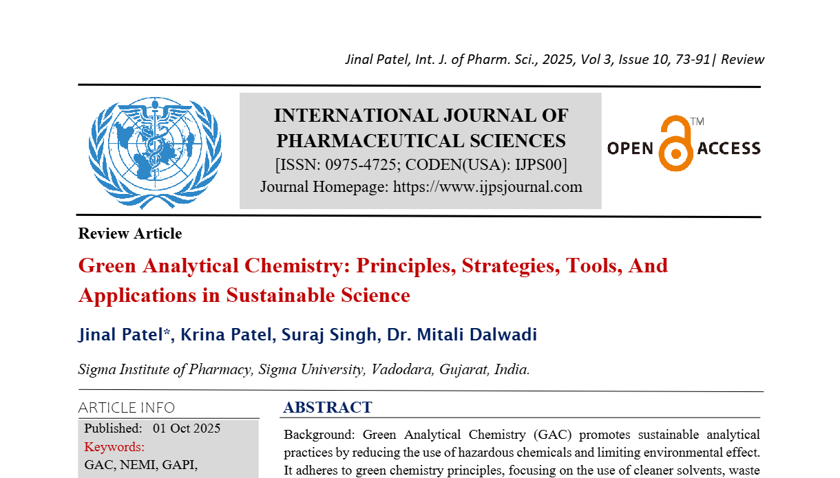 Green Analytical Chemistry: Principles, Strategies, Tools, And Applications in Sustainable Science