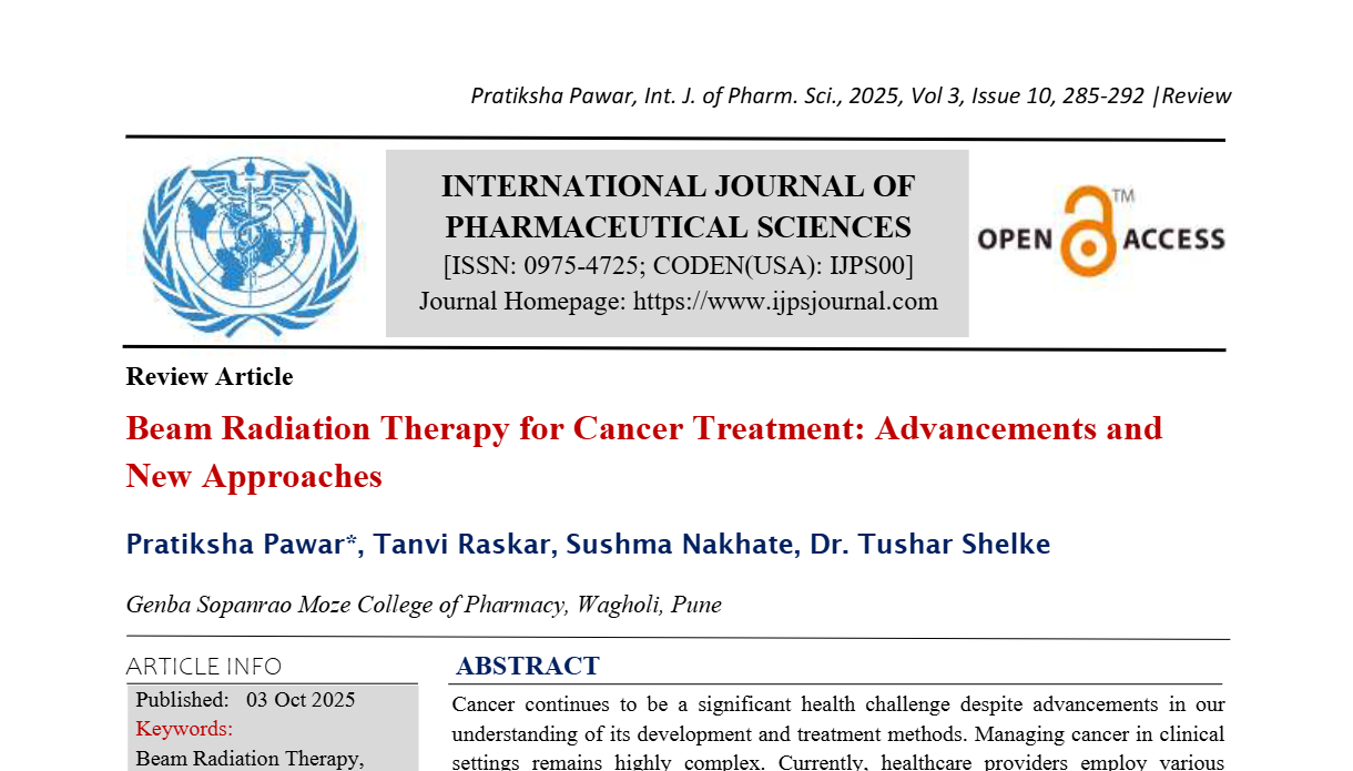Beam Radiation Therapy for Cancer Treatment: Advancements and New Approaches