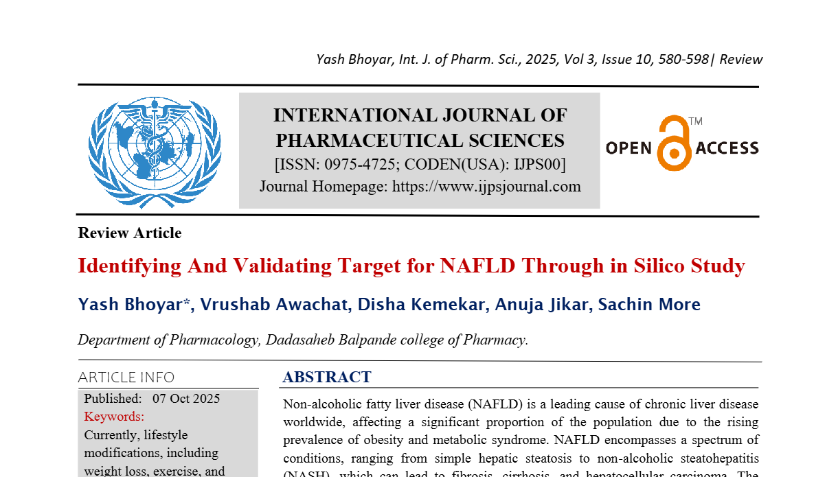 Identifying And Validating Target for NAFLD Through in Silico Study