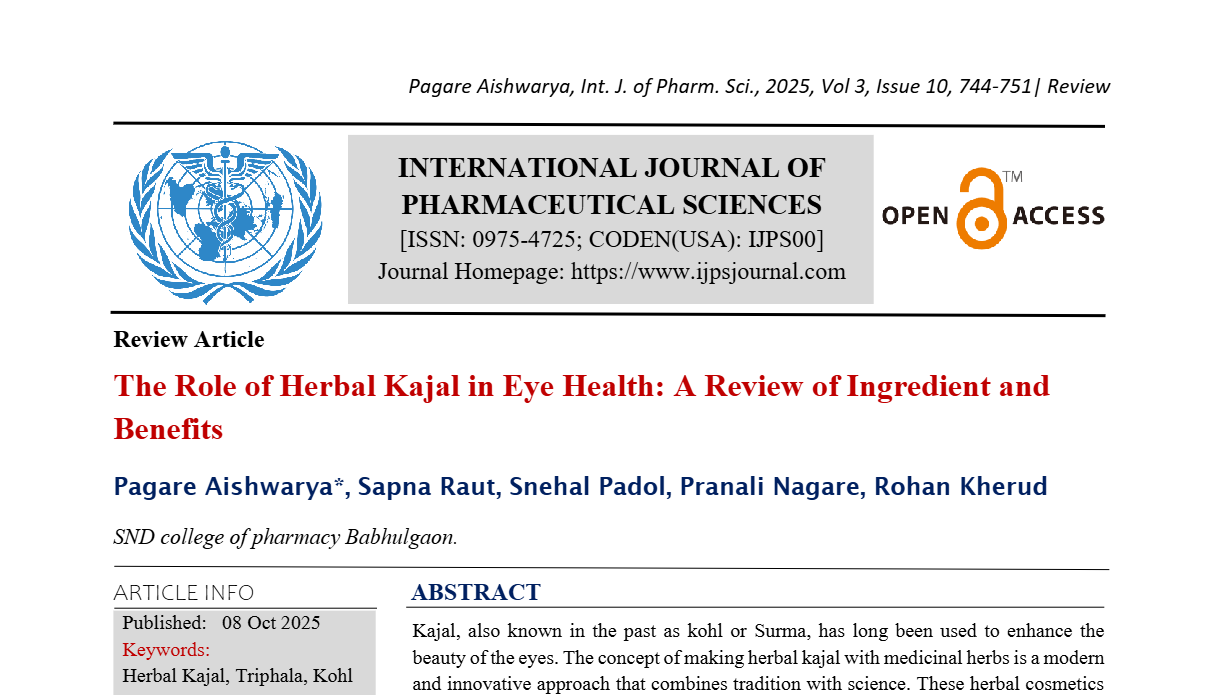 The Role of Herbal Kajal in Eye Health: A Review of Ingredient and Benefits