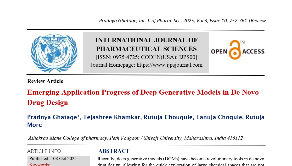 Emerging Application Progress of Deep Generative Models in De Novo Drug Design