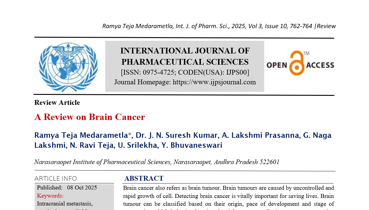 A Review on Brain Cancer