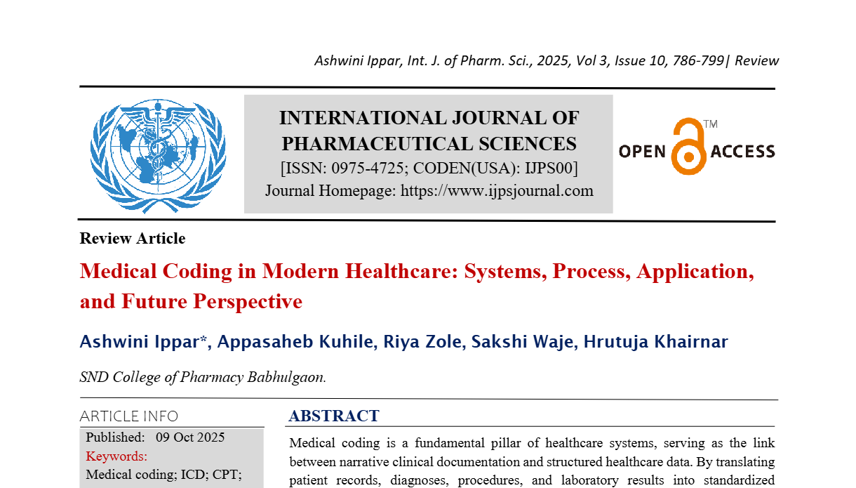 Medical Coding in Modern Healthcare: Systems, Process, Application, and Future Perspective