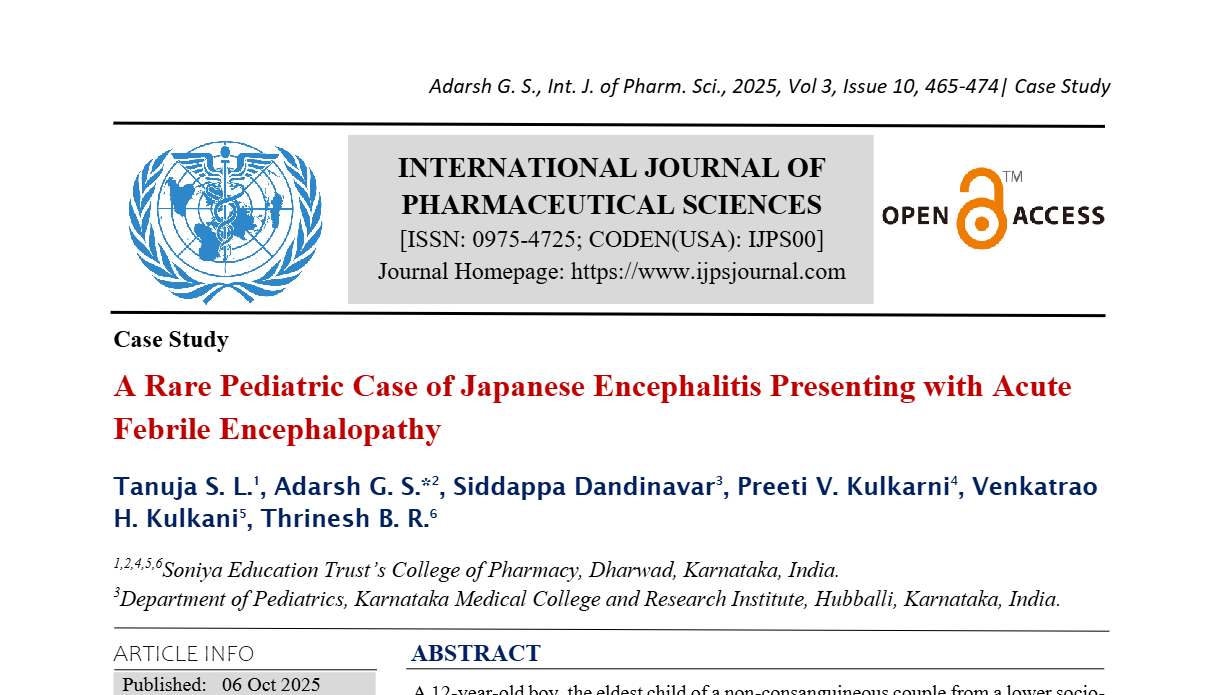 A Rare Pediatric Case of Japanese Encephalitis Presenting with Acute Febrile Encephalopathy