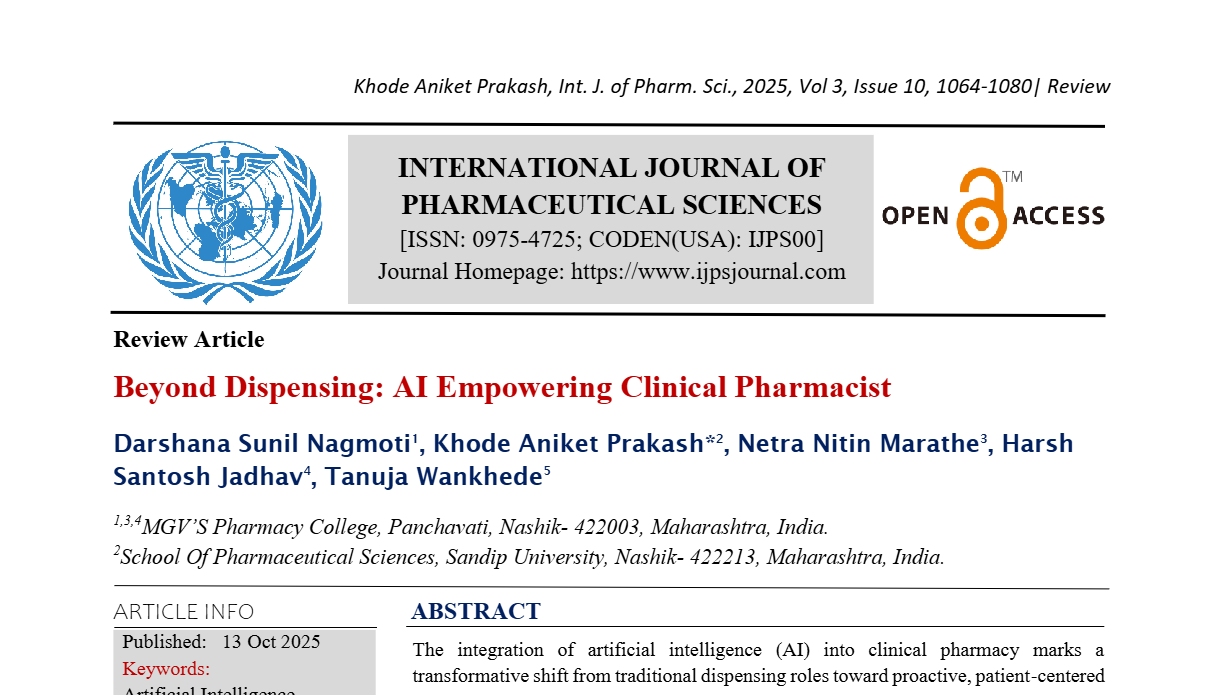 Beyond Dispensing: AI Empowering Clinical Pharmacist
