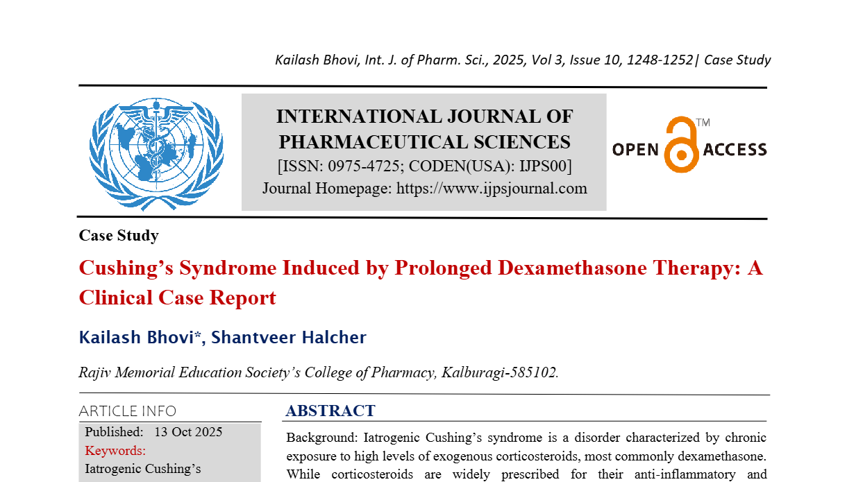 Cushing’s Syndrome Induced by Prolonged Dexamethasone Therapy: A Clinical Case Report