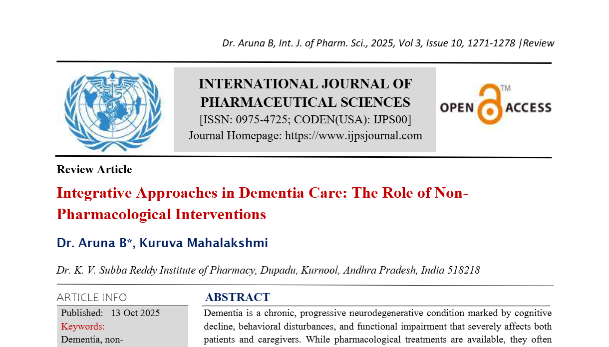 Integrative Approaches in Dementia Care: The Role of Non-Pharmacological Interventions
