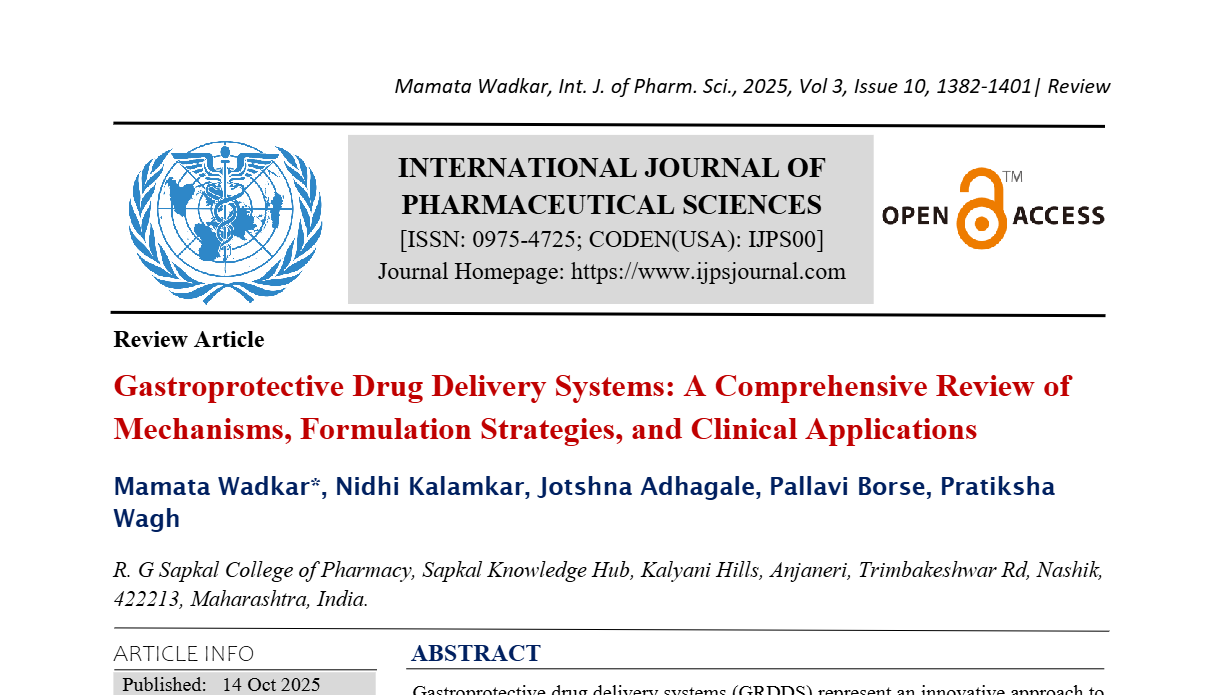 Gastroprotective Drug Delivery Systems: A Comprehensive Review of Mechanisms, Formulation Strategies, and Clinical Applications