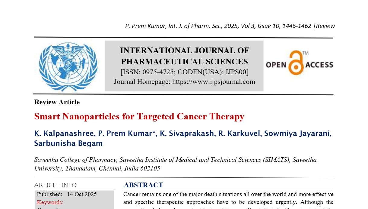 Smart Nanoparticles for Targeted Cancer Therapy