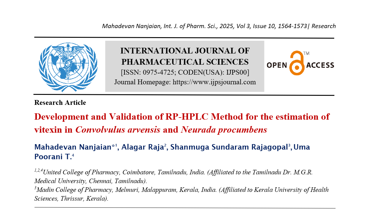 Development and Validation of RP-HPLC Method for the estimation of vitexin in Convolvulus arvensis and Neurada procumbens