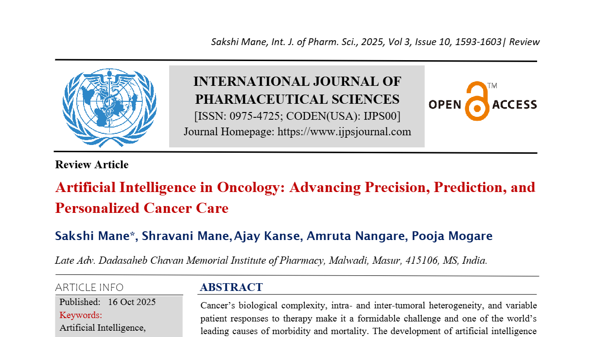 Artificial Intelligence in Oncology: Advancing Precision, Prediction, and Personalized Cancer Care