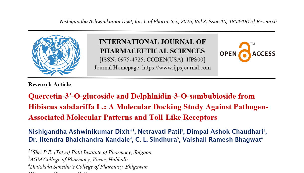 Quercetin-3?-O-glucoside and Delphinidin-3-O-sambubioside from Hibiscus sabdariffa L.: A Molecular Docking Study Against Pathogen-Associated Molecular Patterns and Toll-Like Receptors