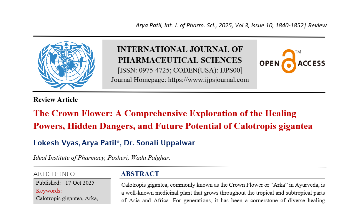The Crown Flower: A Comprehensive Exploration of the Healing Powers, Hidden Dangers, and Future Potential of Calotropis gigantea