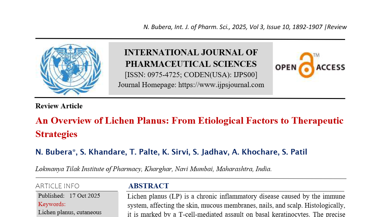 An Overview of Lichen Planus: From Etiological Factors to Therapeutic Strategies