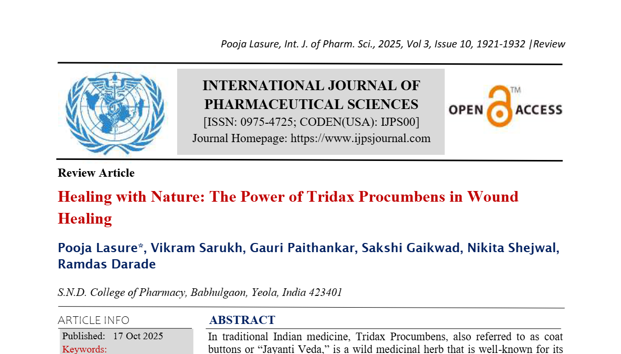 Healing with Nature: The Power of Tridax Procumbens in Wound Healing