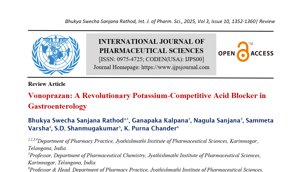 Vonoprazan: A Revolutionary Potassium-Competitive Acid Blocker in Gastroenterology