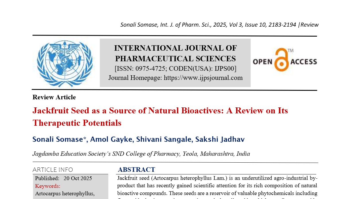 Jackfruit Seed as a Source of Natural Bioactives: A Review on Its Therapeutic Potentials