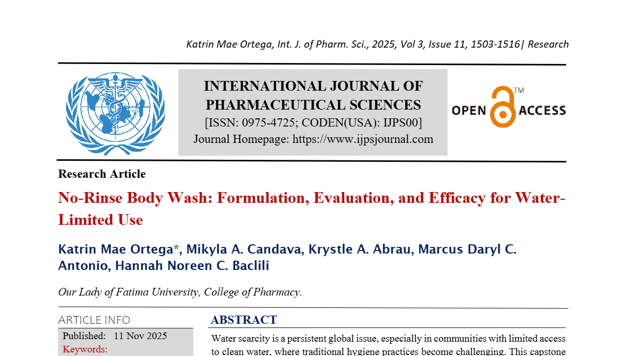 No-Rinse Body Wash: Formulation, Evaluation, and Efficacy for Water-Limited Use