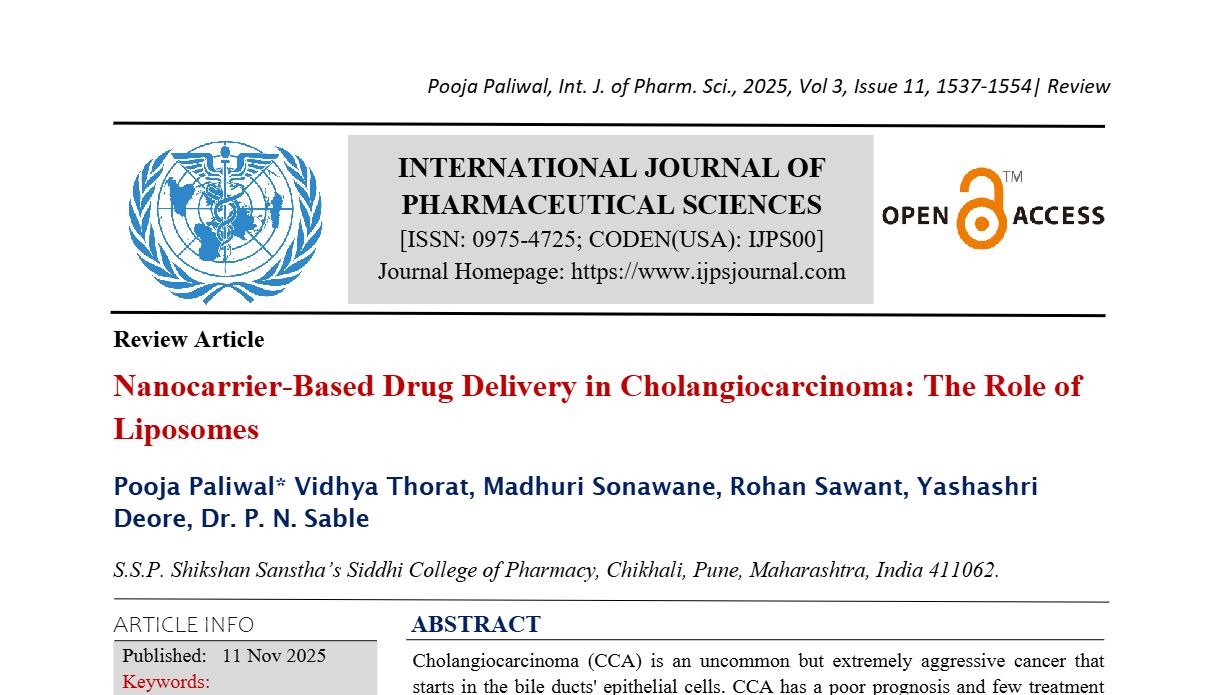 Nanocarrier-Based Drug Delivery in Cholangiocarcinoma: The Role of Liposomes