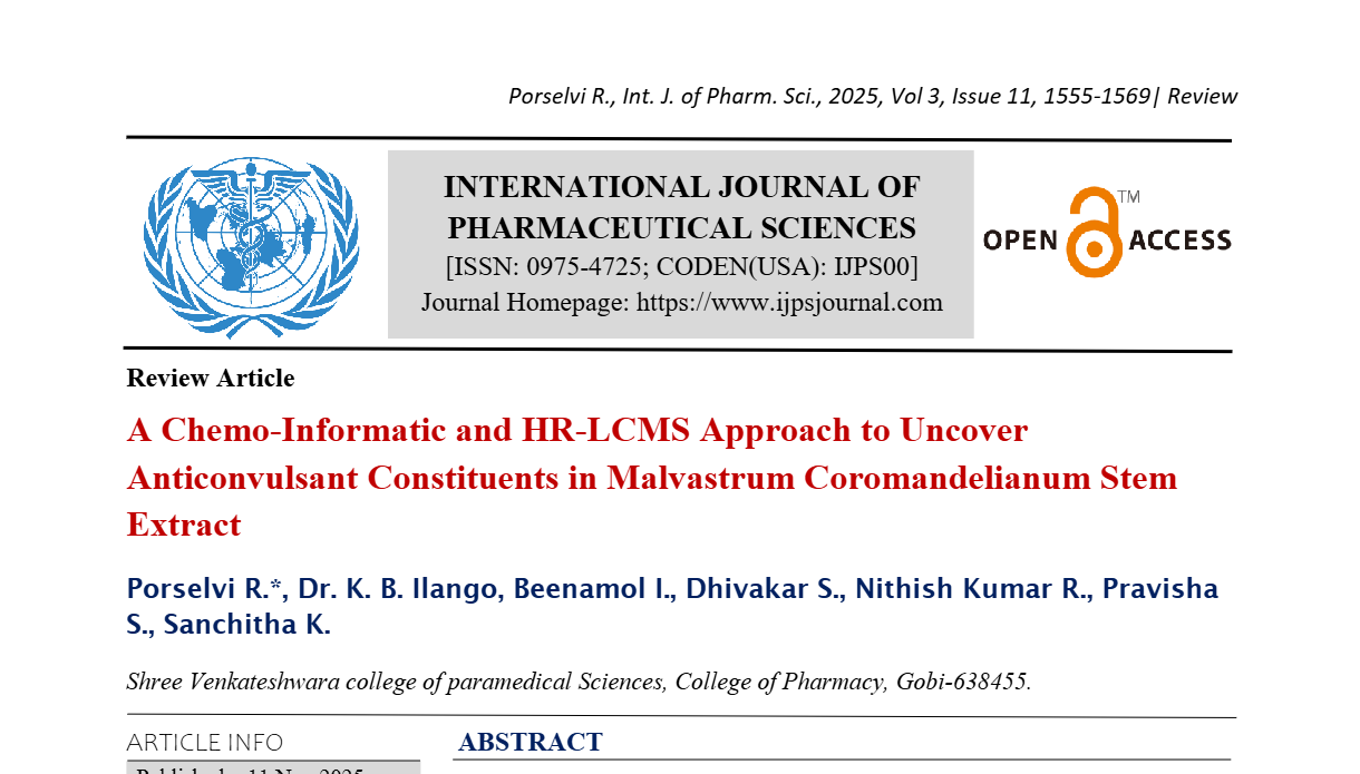 A Chemo-Informatic and HR-LCMS Approach to Uncover Anticonvulsant Constituents in Malvastrum Coromandelianum Stem Extract