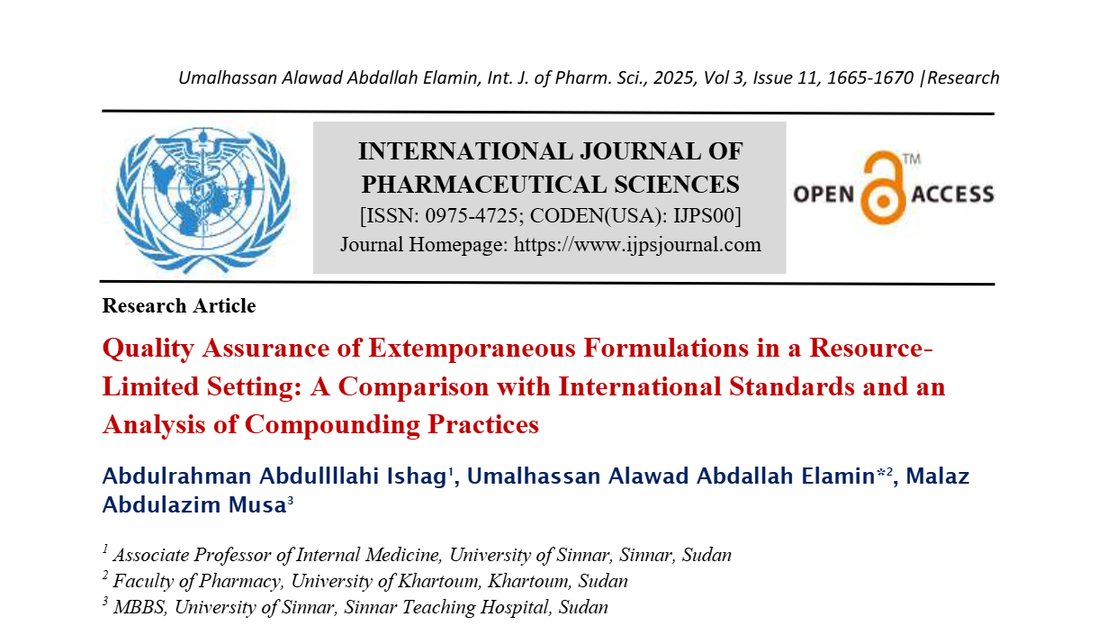Quality Assurance of Extemporaneous Formulations in a Resource-Limited Setting: A Comparison with International Standards and an Analysis of Compounding Practices  