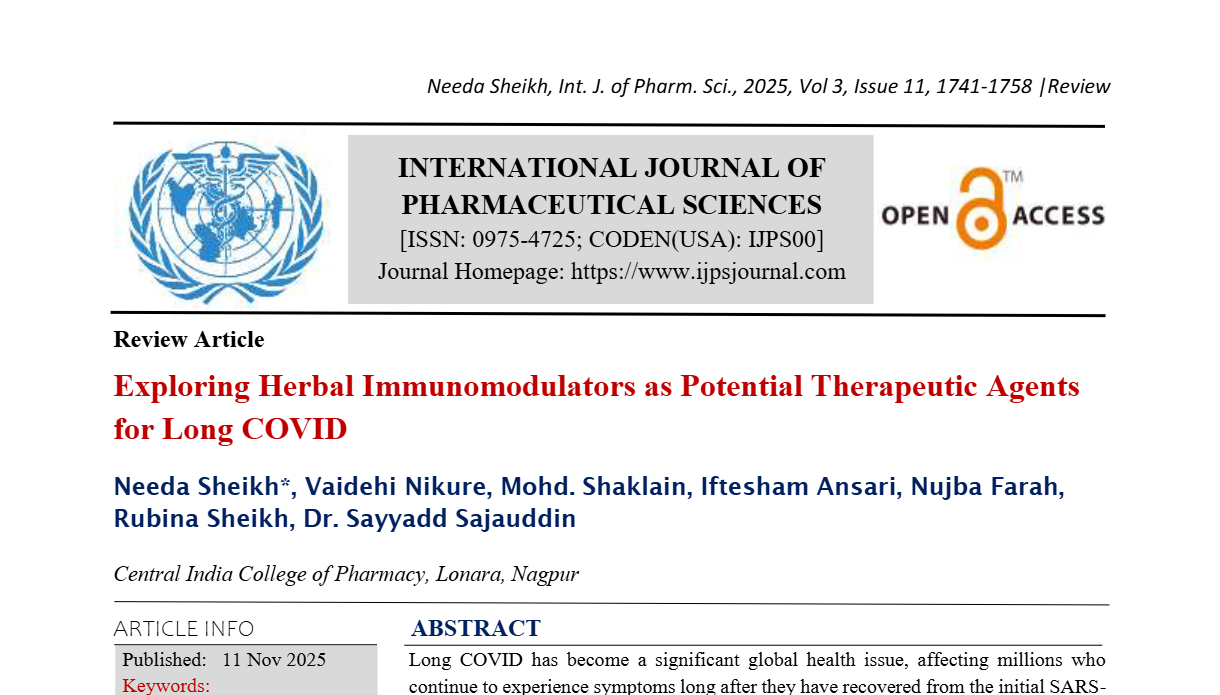 Exploring Herbal Immunomodulators as Potential Therapeutic Agents for Long COVID  