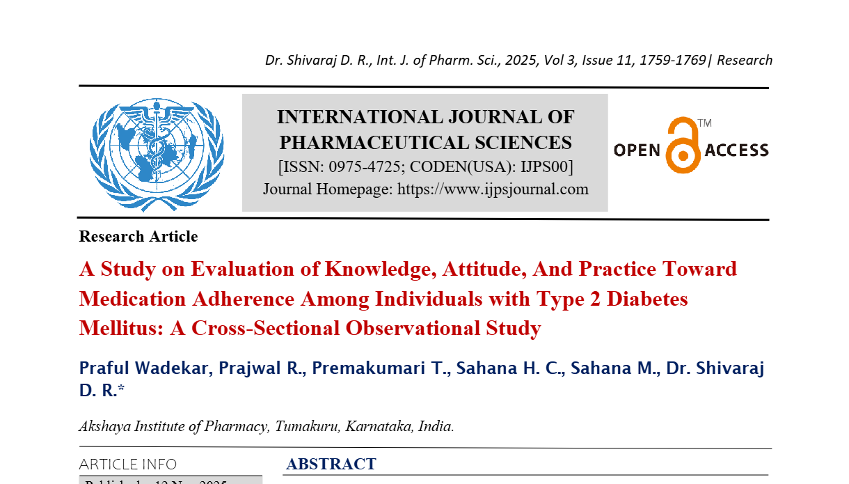 A Study on Evaluation of Knowledge, Attitude, And Practice Toward Medication Adherence Among Individuals with Type 2 Diabetes Mellitus: A Cross-Sectional Observational Study