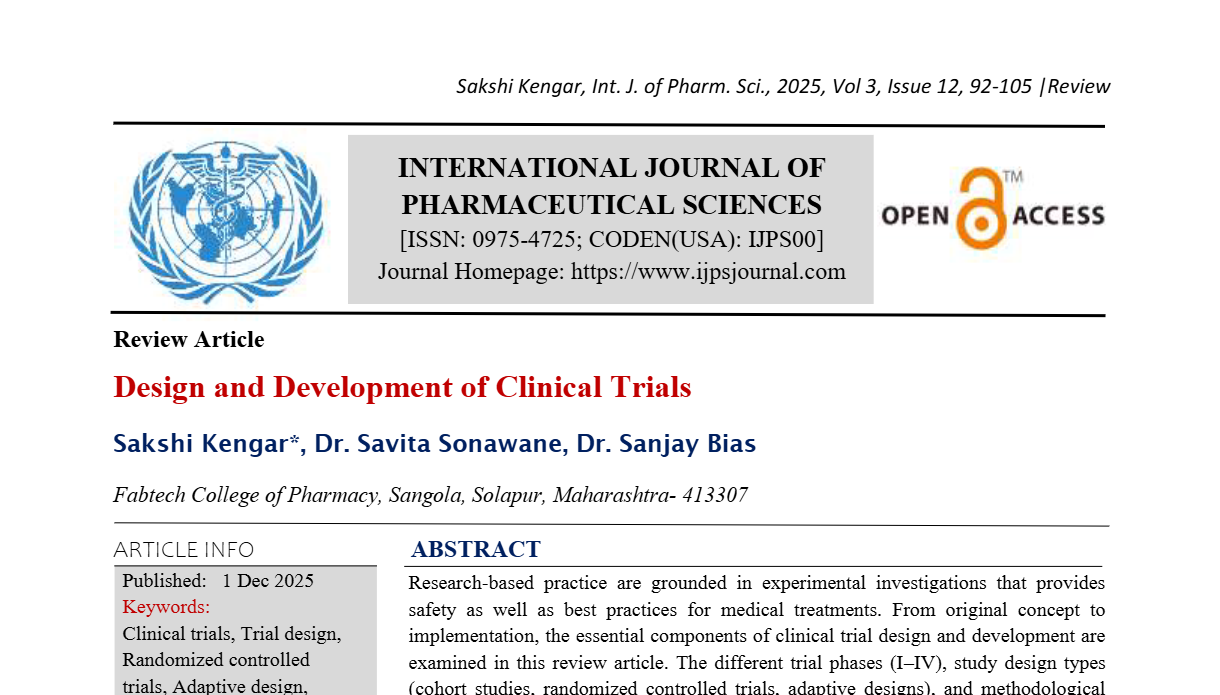 Design and Development of Clinical Trials