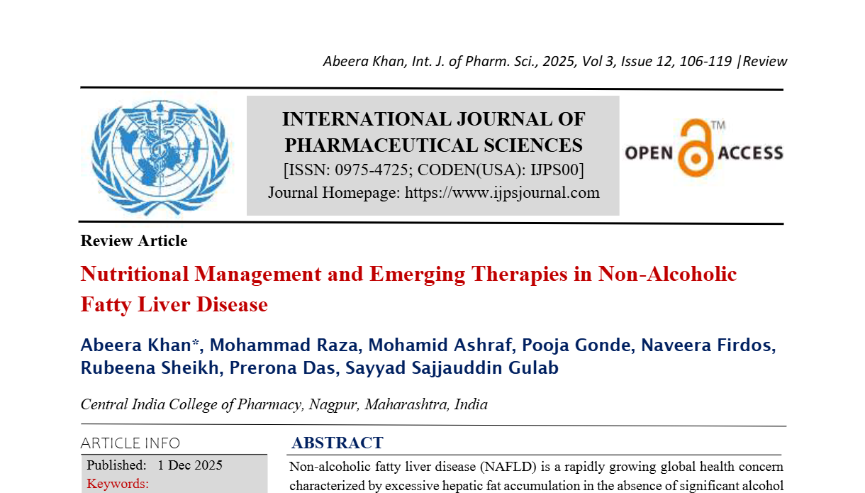 Nutritional Management and Emerging Therapies in Non-Alcoholic Fatty Liver Disease