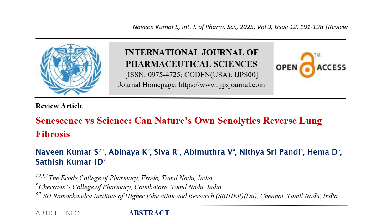 Senescence vs Science: Can Nature’s Own Senolytics Reverse Lung Fibrosis