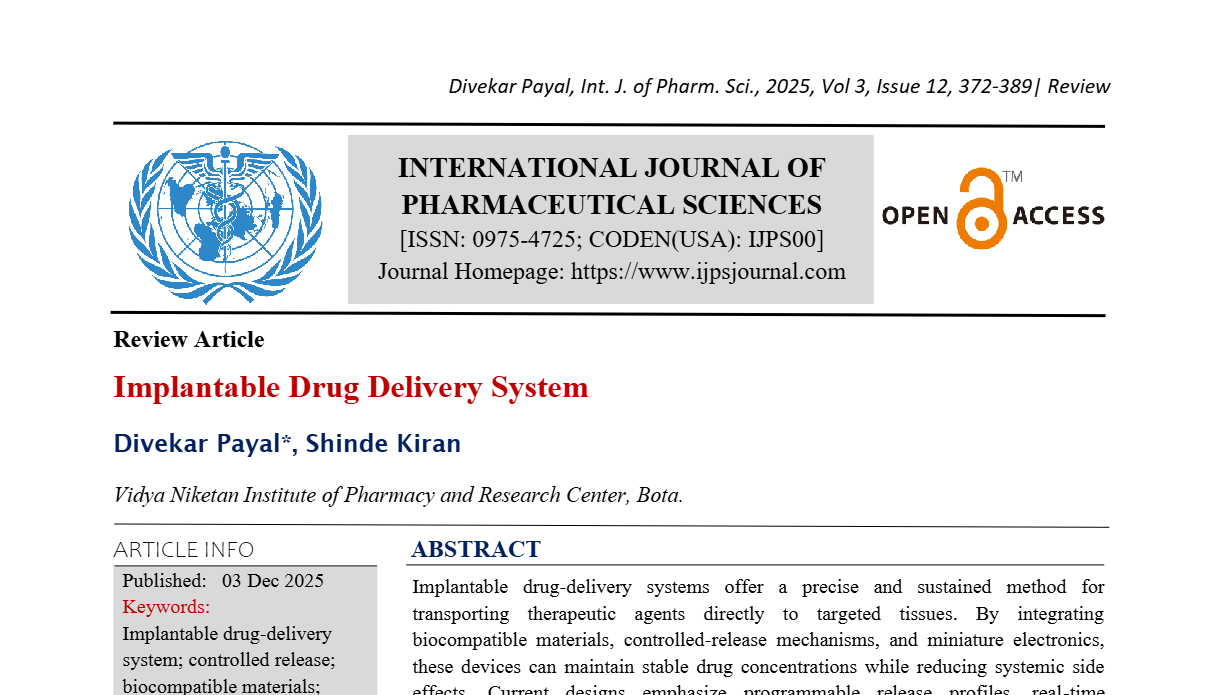 Implantable Drug Delivery System
