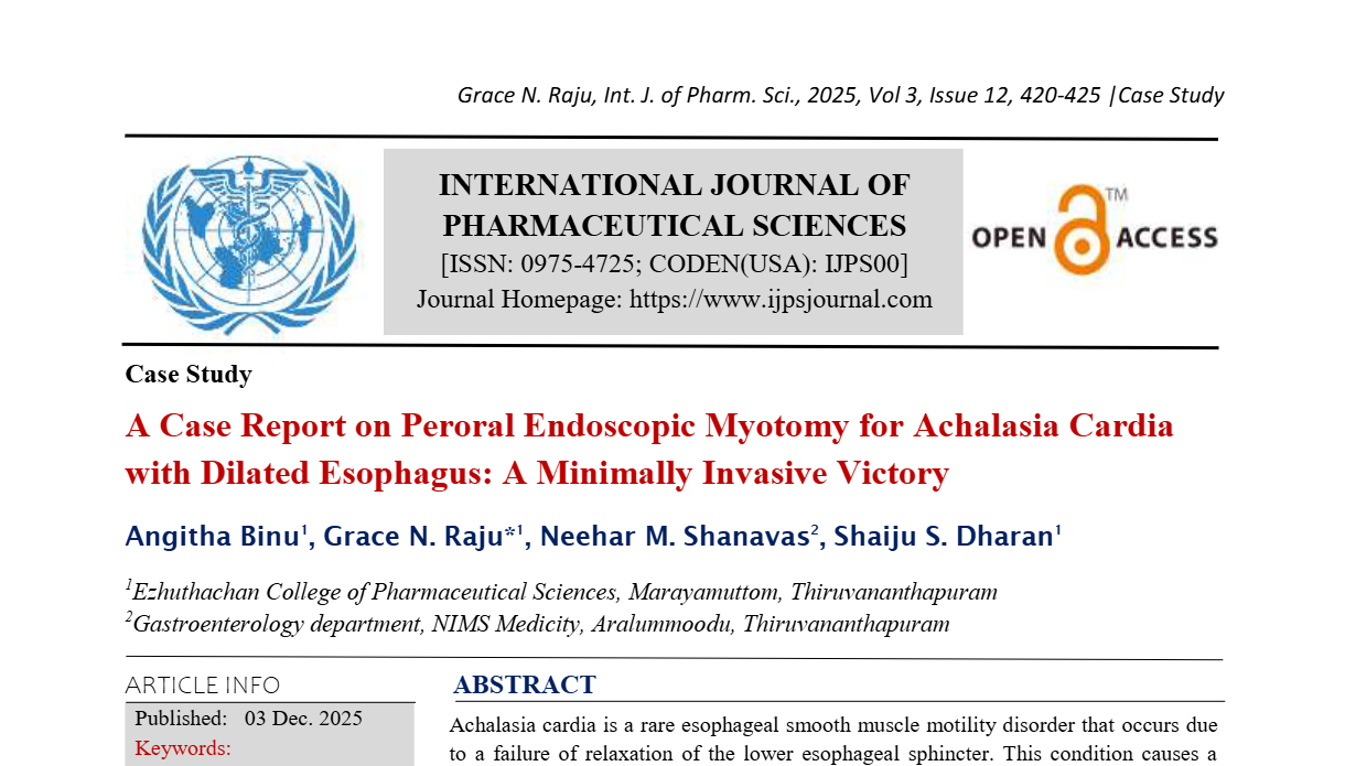A Case Report on Peroral Endoscopic Myotomy for Achalasia Cardia with Dilated Esophagus: A Minimally Invasive Victory 