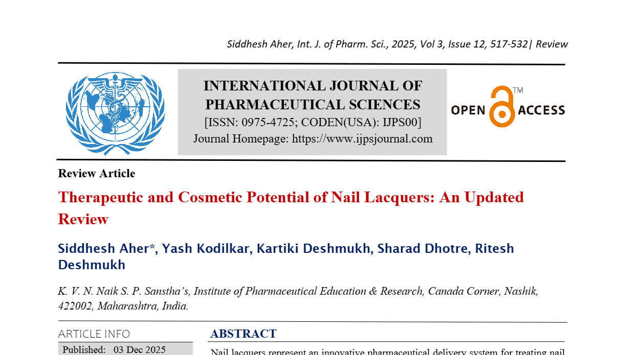 Therapeutic and Cosmetic Potential of Nail Lacquers: An Updated Review