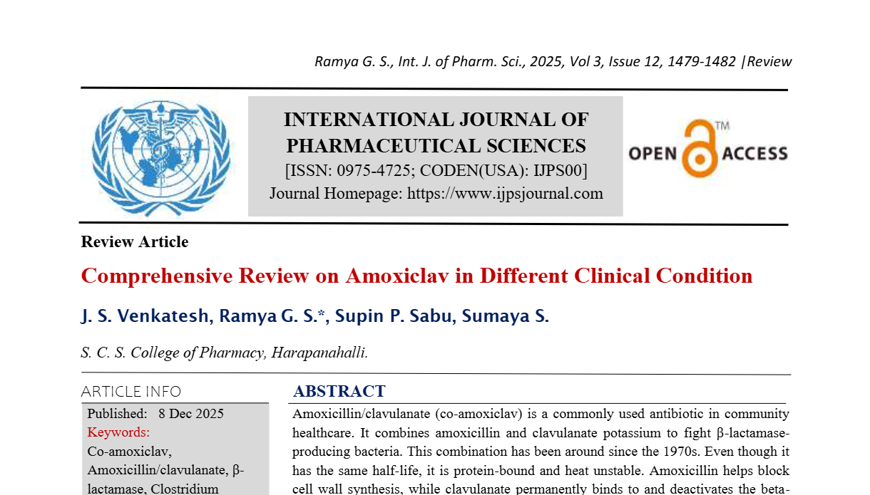 Comprehensive Review on Amoxiclav in Different Clinical Condition