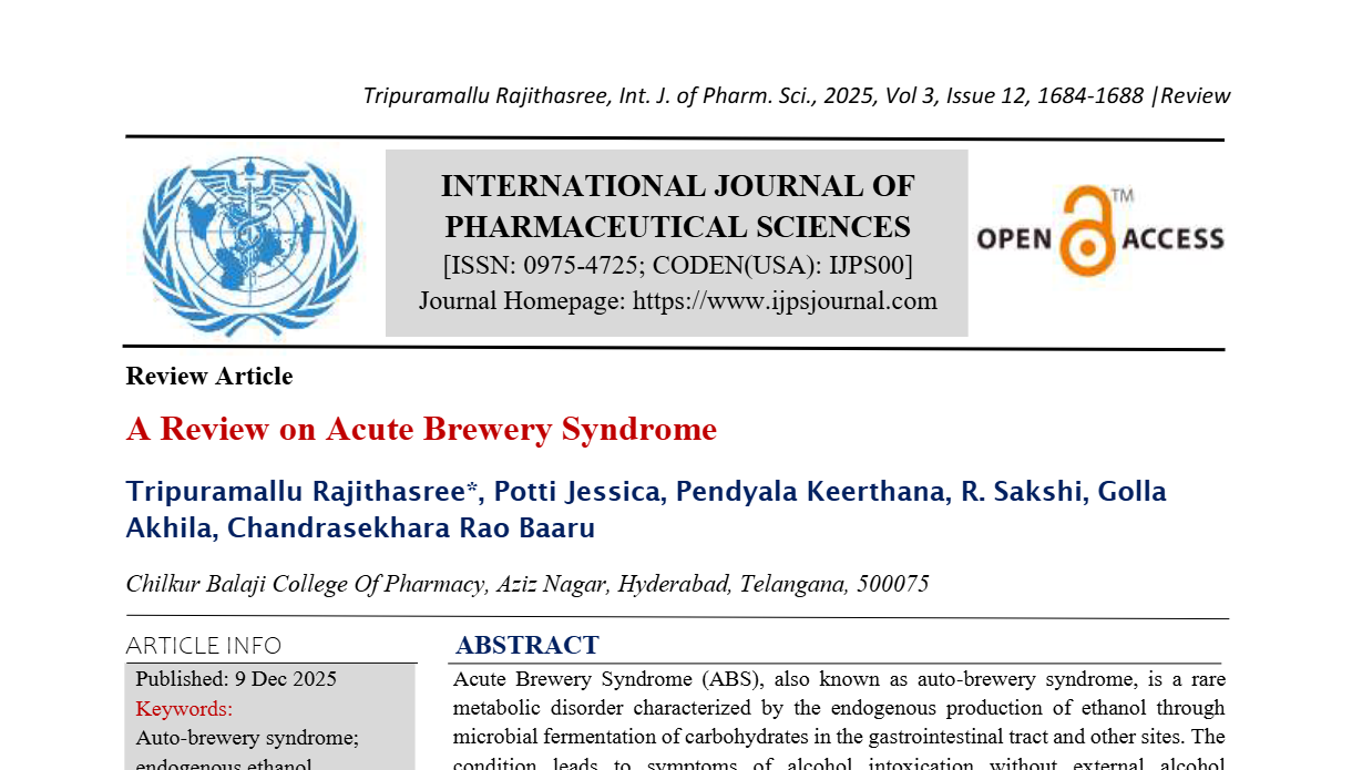 A Review on Acute Brewery Syndrome