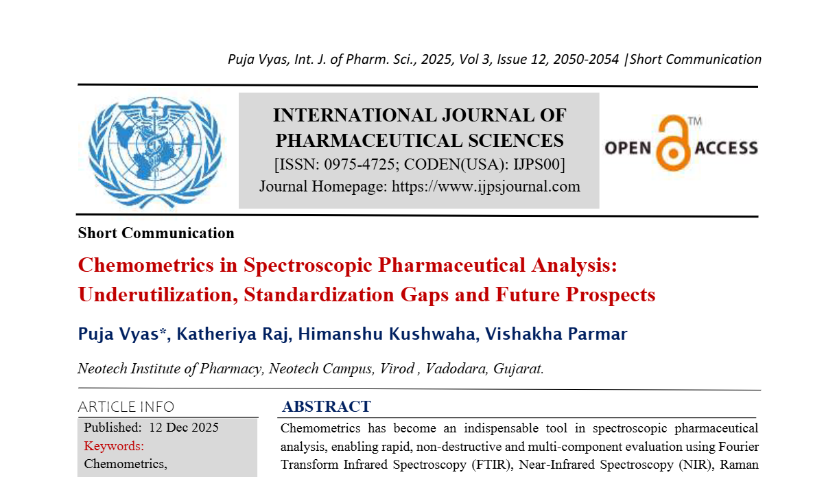 Chemometrics in Spectroscopic Pharmaceutical Analysis: Underutilization, Standardization Gaps and Future Prospects
