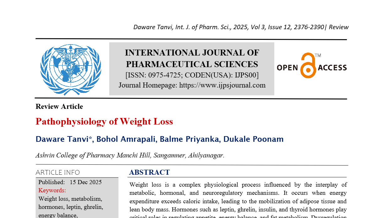 Pathophysiology of Weight Loss