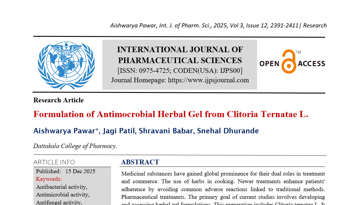 Formulation of Antimocrobial Herbal Gel from Clitoria Ternatae L.