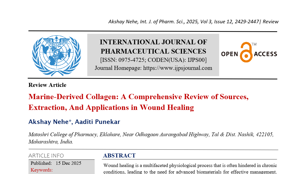 Marine-Derived Collagen: A Comprehensive Review of Sources, Extraction, And Applications in Wound Healing