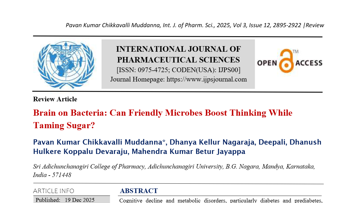 Brain on Bacteria: Can Friendly Microbes Boost Thinking While Taming Sugar?