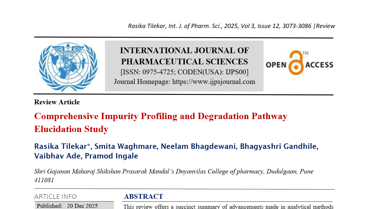 Comprehensive Impurity Profiling and Degradation Pathway Elucidation Study