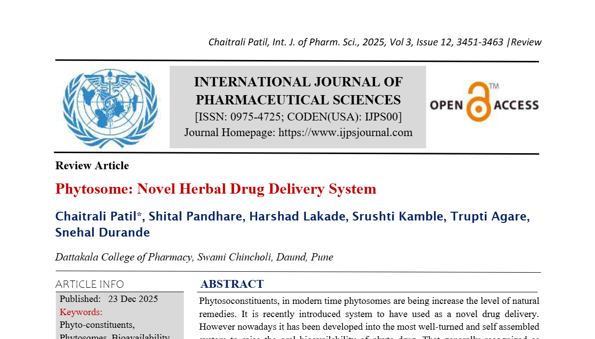 Phytosome: Novel Herbal Drug Delivery System