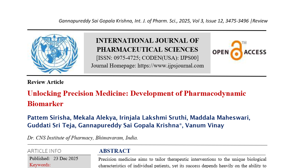 Unlocking Precision Medicine: Development of Pharmacodynamic Biomarker