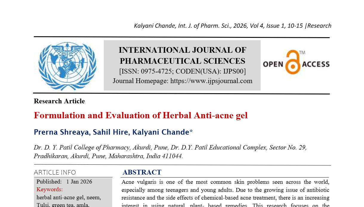 Formulation and Evaluation of Herbal Anti-acne gel