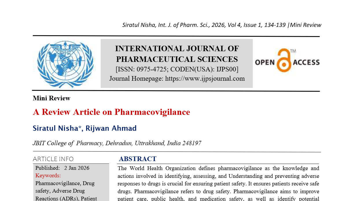 A Review Article on Pharmacovigilance