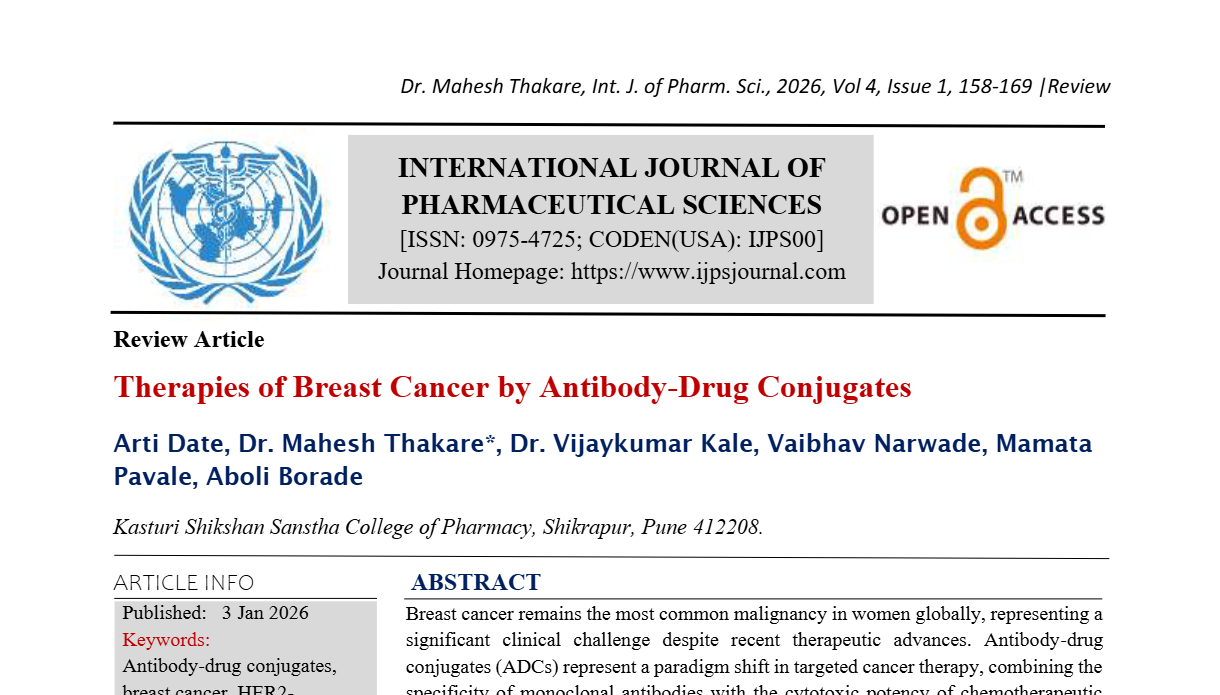 Therapies of Breast Cancer by Antibody-Drug Conjugates
