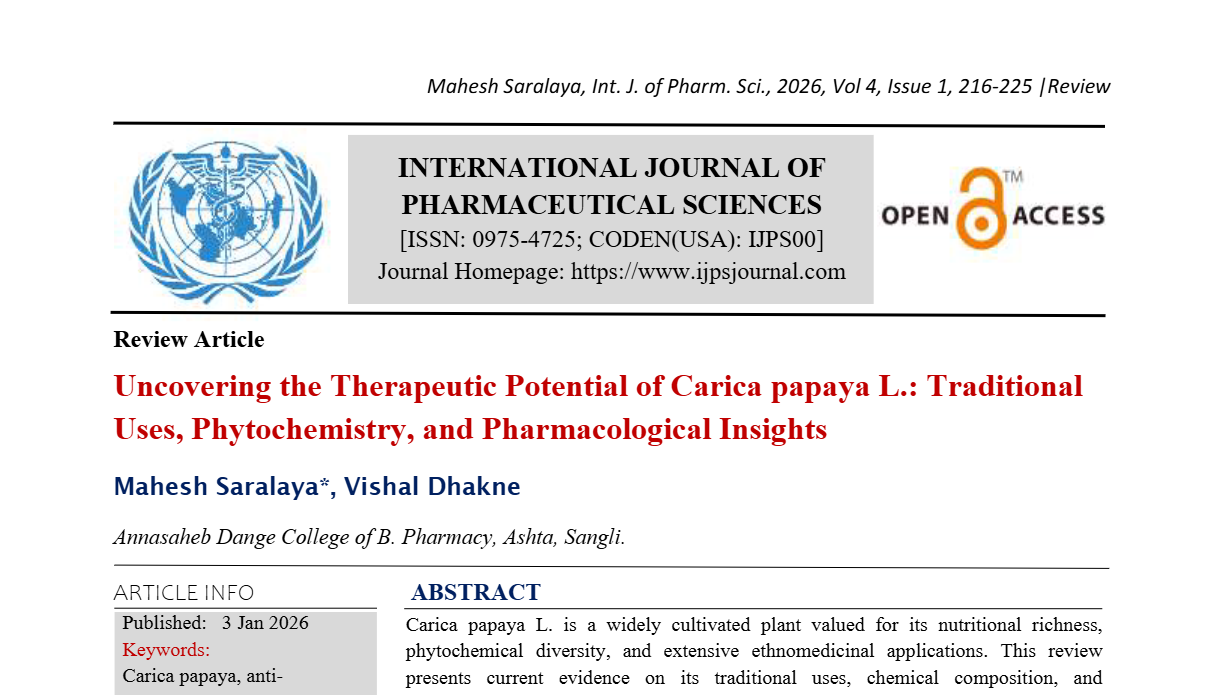 Uncovering the Therapeutic Potential of Carica papaya L.: Traditional Uses, Phytochemistry, and Pharmacological Insights