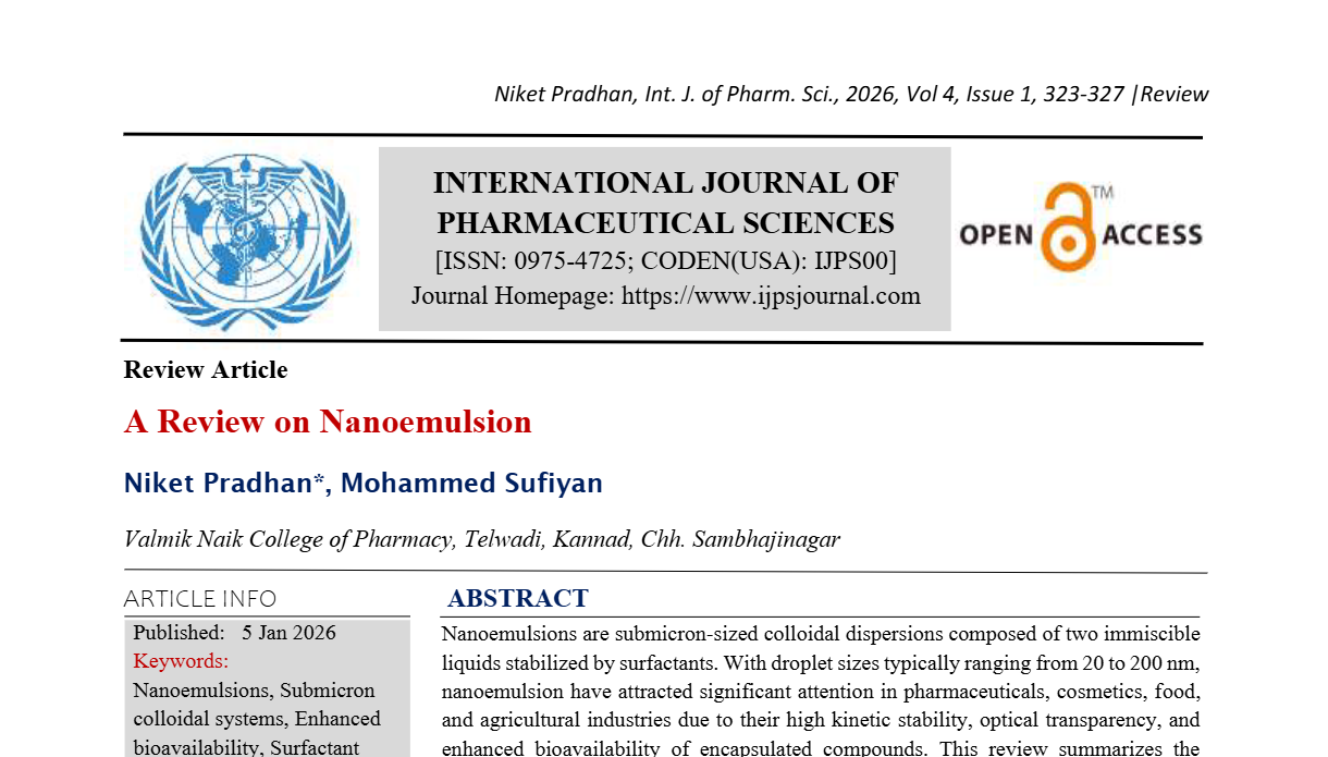 A Review on Nanoemulsion