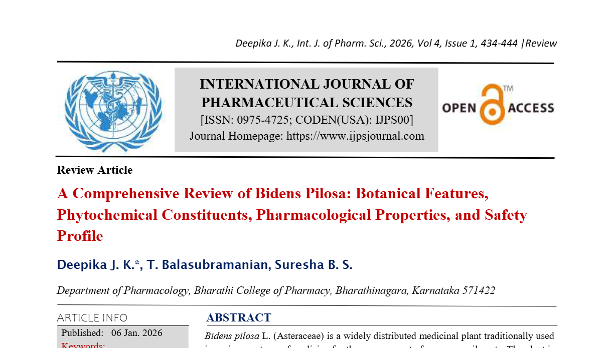A Comprehensive Review of Bidens Pilosa: Botanical Features, Phytochemical Constituents, Pharmacological Properties, and Safety Profile 