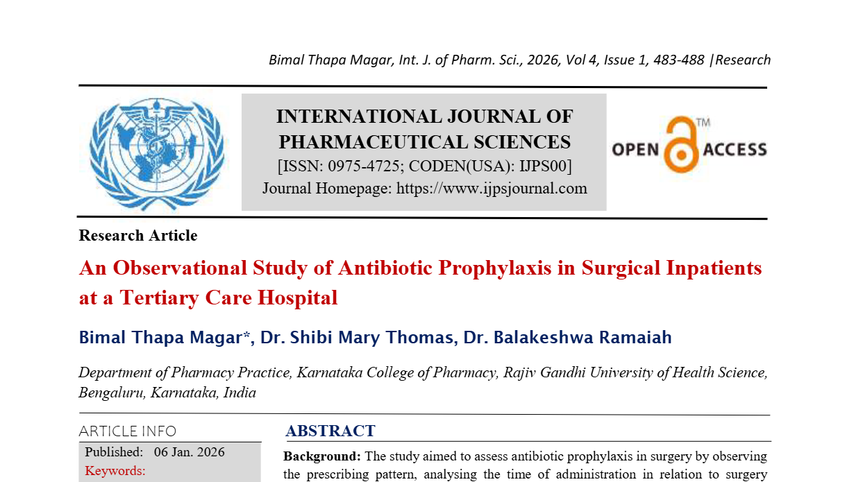 An Observational Study of Antibiotic Prophylaxis in Surgical Inpatients at a Tertiary Care Hospital 